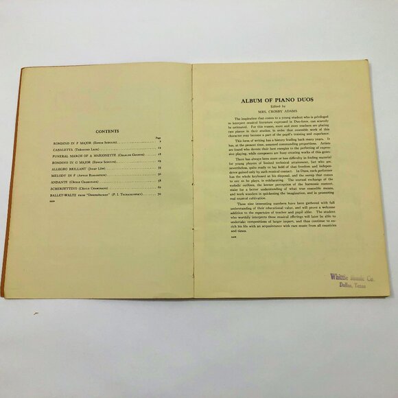 Music Booklet Album of Piano Duos 9 Pieces for 2 Pianos 4 Hands Copyright 1926 - Picture 4 of 6